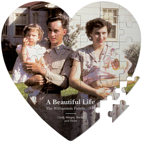 Beautiful Life Keepsake Puzzle, Heart, Keepsake, White, white