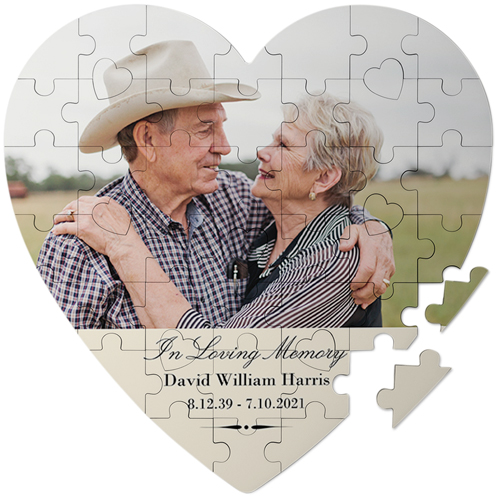 Always Remember Keepsake Puzzle, Heart, Keepsake, Beige