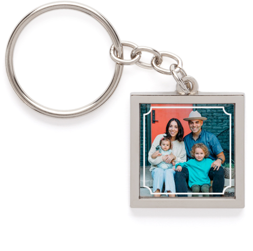 Silver Keychain (Square Photo Frame)