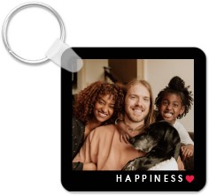 modern happiness heart key ring