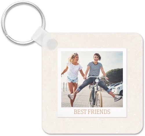 Still Moments Key Ring, Square, White, white