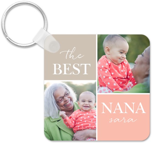 The Best Duo Key Ring, Square, Pink