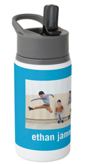 Simple Collage Stainless Steel Water Bottle with Straw by Shutterfly