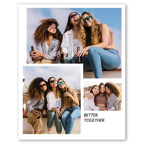 Modern Collage of Three, -8x10-White