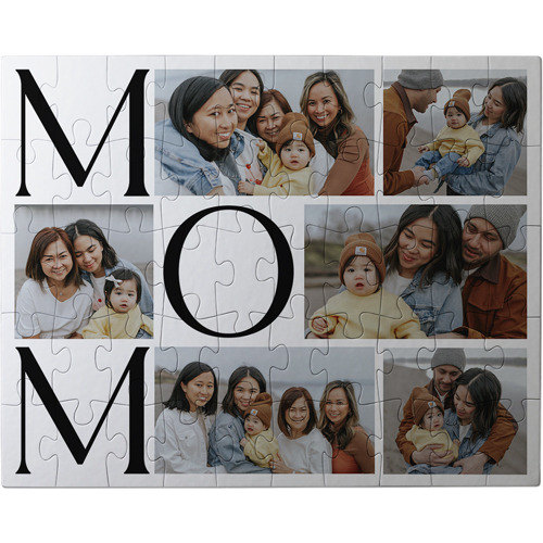 Mom Block Collage Large Piece Puzzle, Puzzle Board, 50 large pieces, Rectangle, Large Piece Puzzle, White, white