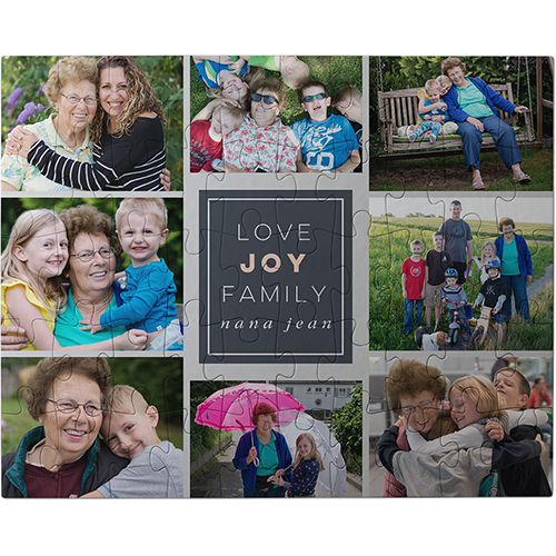 Surrounded by Joy Large Piece Puzzle, Puzzle Board, 50 large pieces, Rectangle Ornament, Large Piece Puzzle, Gray