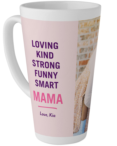 Mom Sentiments Tall Latte Mug, 17oz, Pink
