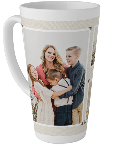 Pinned Frames Tall Latte Mug, 17oz, Beige