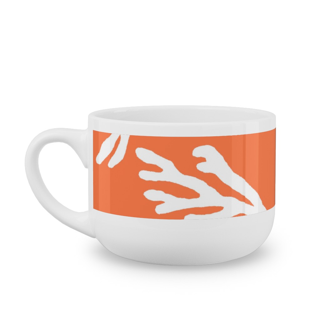 Coral - in Coral Latte Mug, White, , 25oz, Orange, Orange