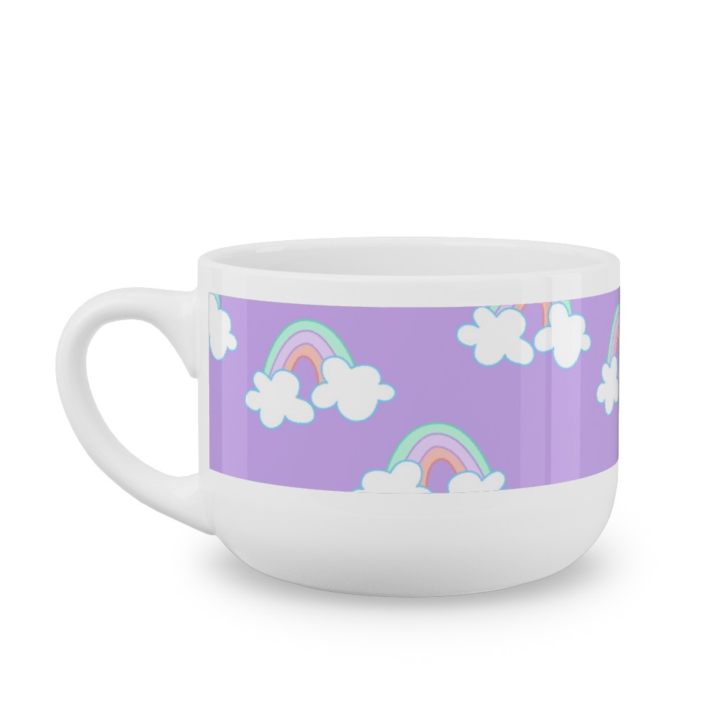 Nicola Unicorn Rainbows Latte Mug, White,  , 25oz, Purple