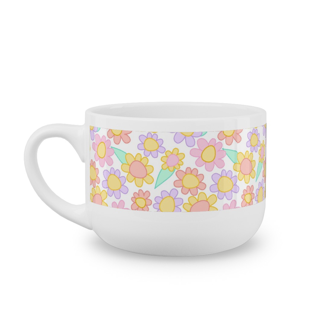 Nicola Unicorn Flowers Latte Mug, White, , 25oz, Multicolor