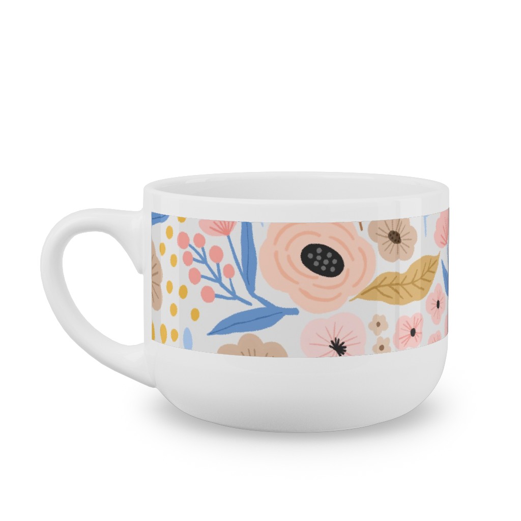 Sephira Meadows - Light Pink Latte Mug, White,  , 25oz, Pink