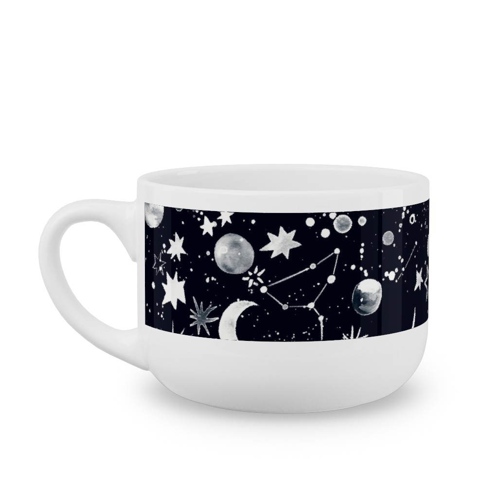 Constellations - Black Latte Mug, White,  , 25oz, Black
