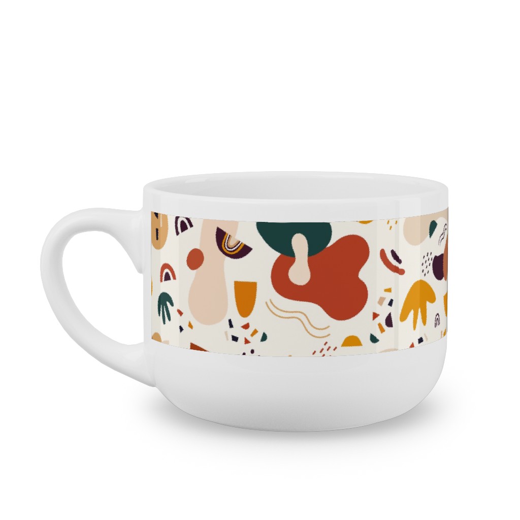 Abstract Seamless Pattern - Multi Latte Mug, White,  , 25oz, Multicolor