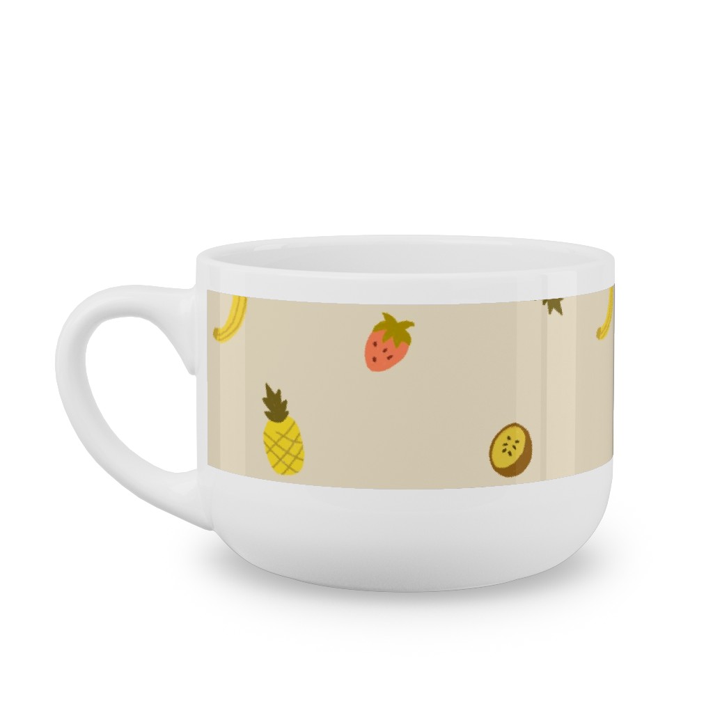 Tropical Fruit - Yellow Latte Mug, White,  , 25oz, Yellow