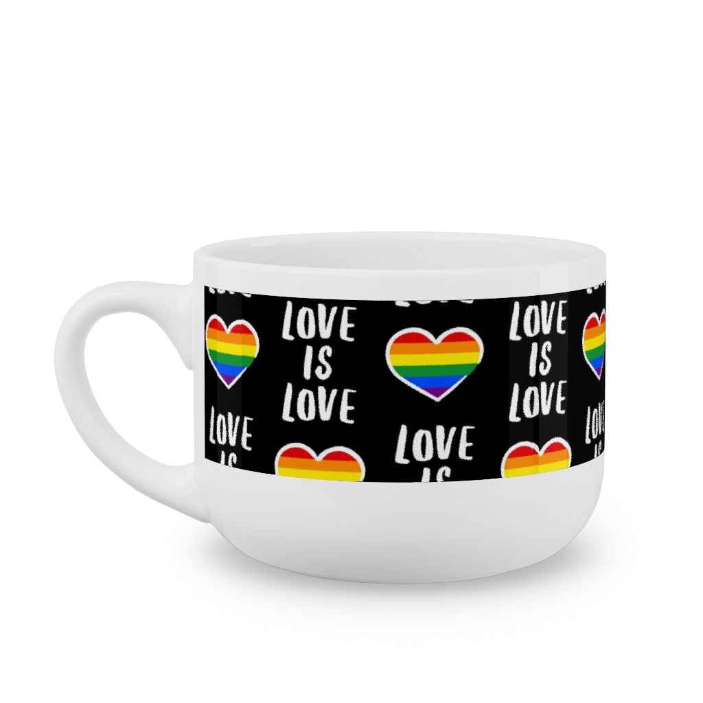 Love Is Love - Black Latte Mug, White,  , 25oz, Multicolor