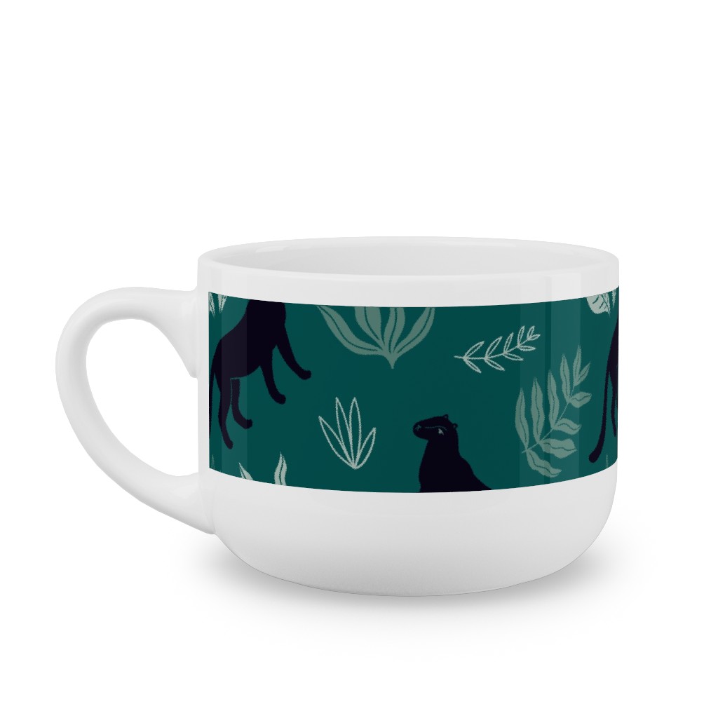 Black Panthers - Emerald Latte Mug, White,  , 25oz, Green