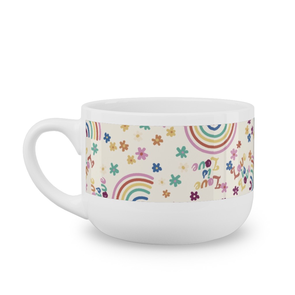 Love Is Love Rainbow - Pride - Muted Latte Mug, White,  , 25oz, Multicolor