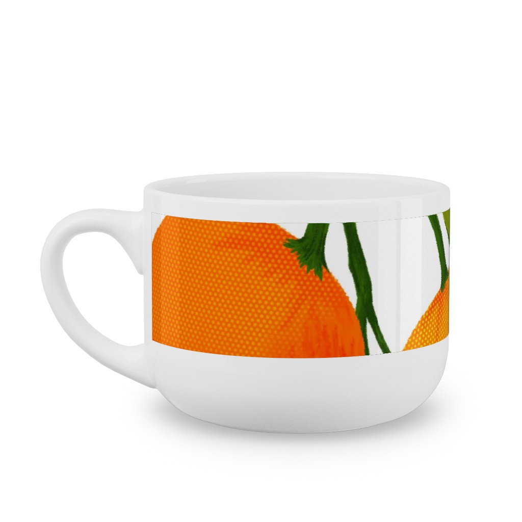 Tangerine Dreams - Orange on White Latte Mug, White, , 25oz, Orange, Orange
