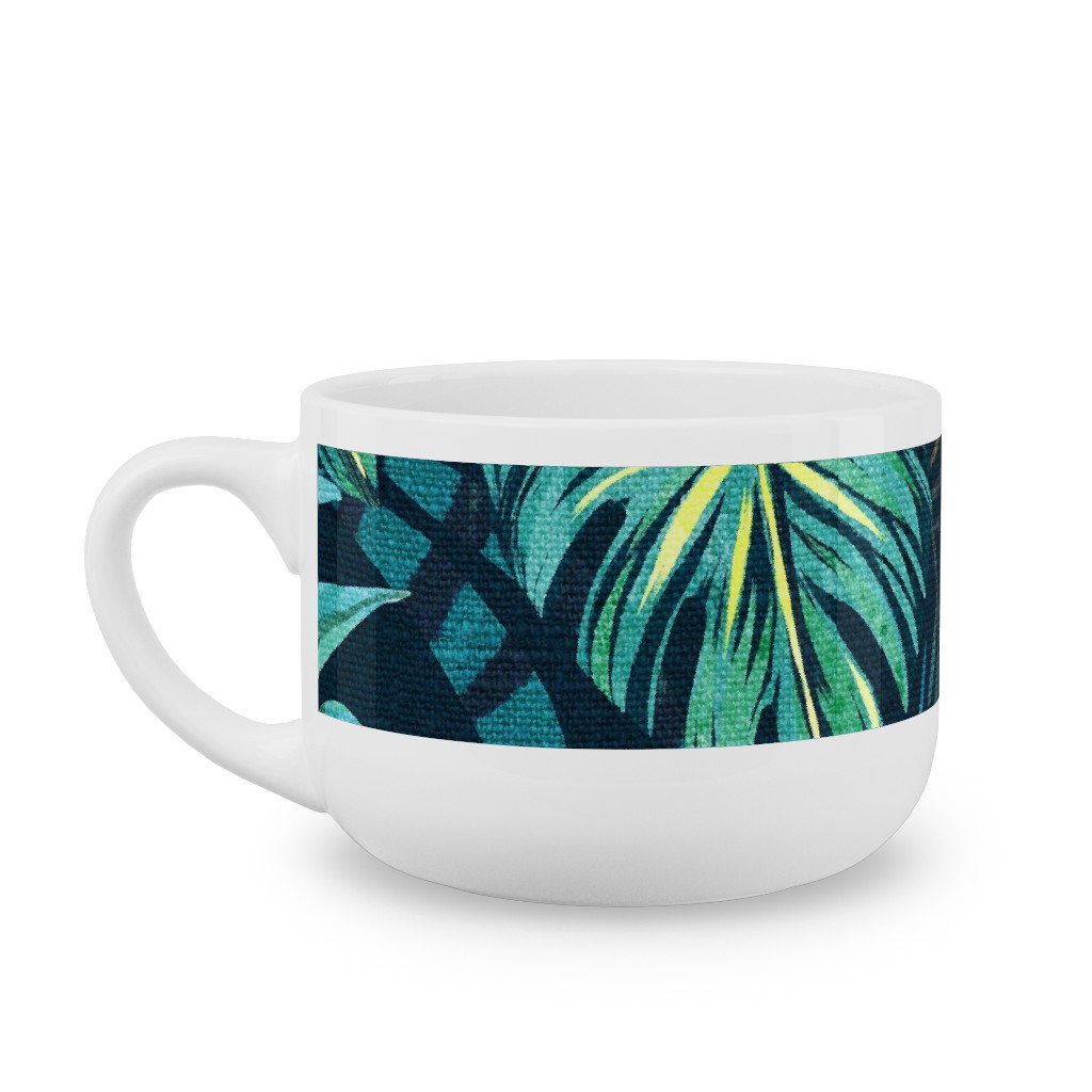 in a Tropical Mood Latte Mug, White,  , 25oz, Green