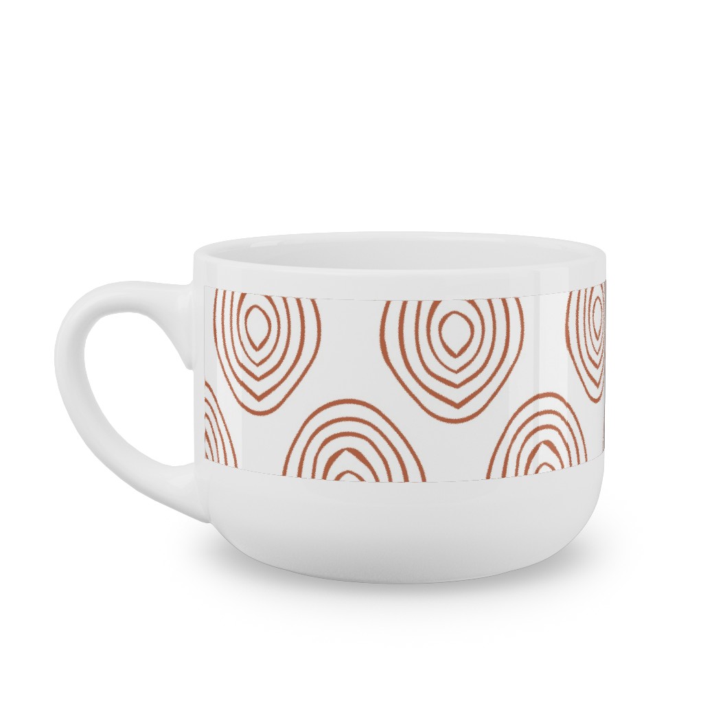 Abstract Circle - Terracotta Latte Mug, White,  , 25oz, Brown
