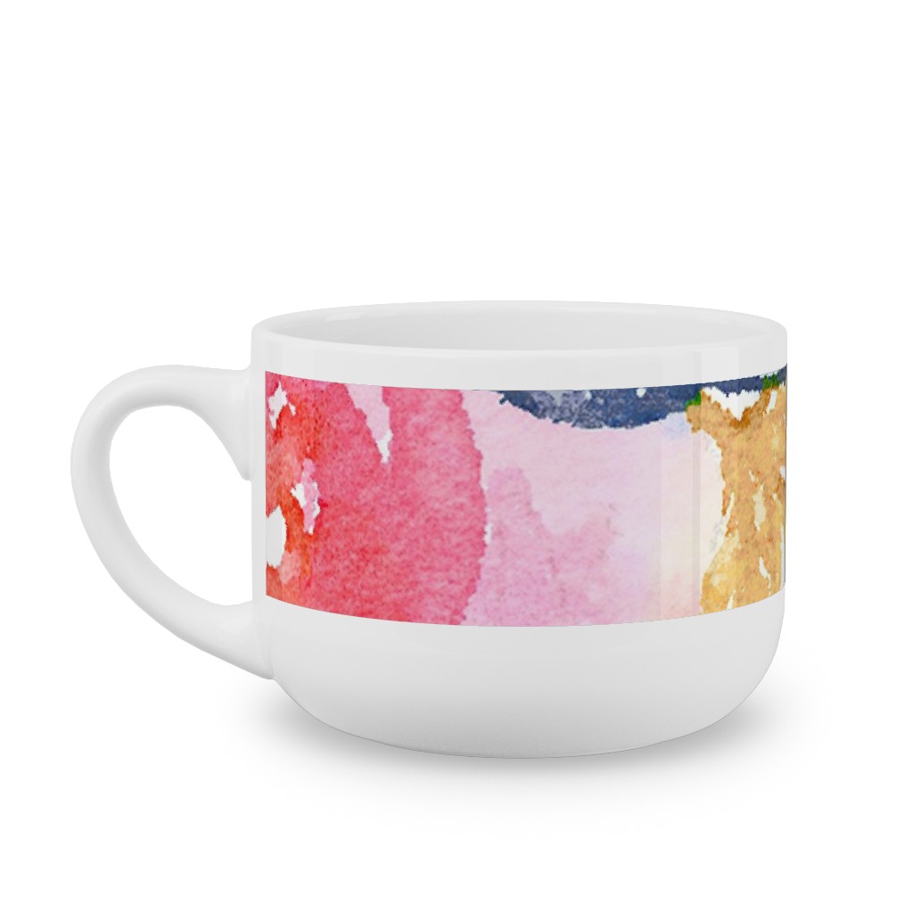 Spring Dreams - Watercolor Floral - Multi Latte Mug, White,  , 25oz, Multicolor
