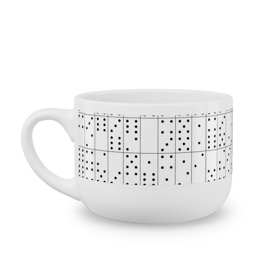 Domino Universe - Black and White Latte Mug, White,  , 25oz, White