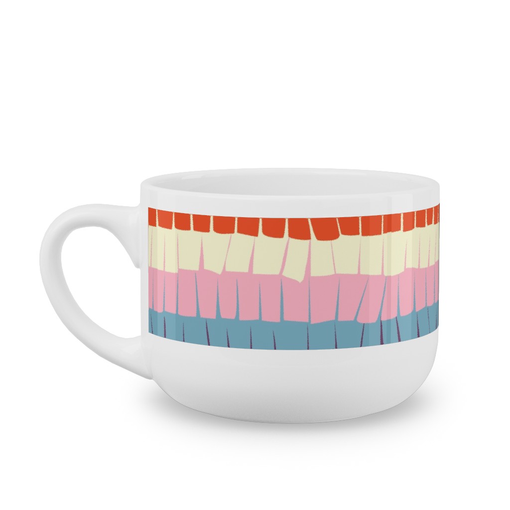 Piata Fiesta Party Latte Mug, White,  , 25oz, Multicolor