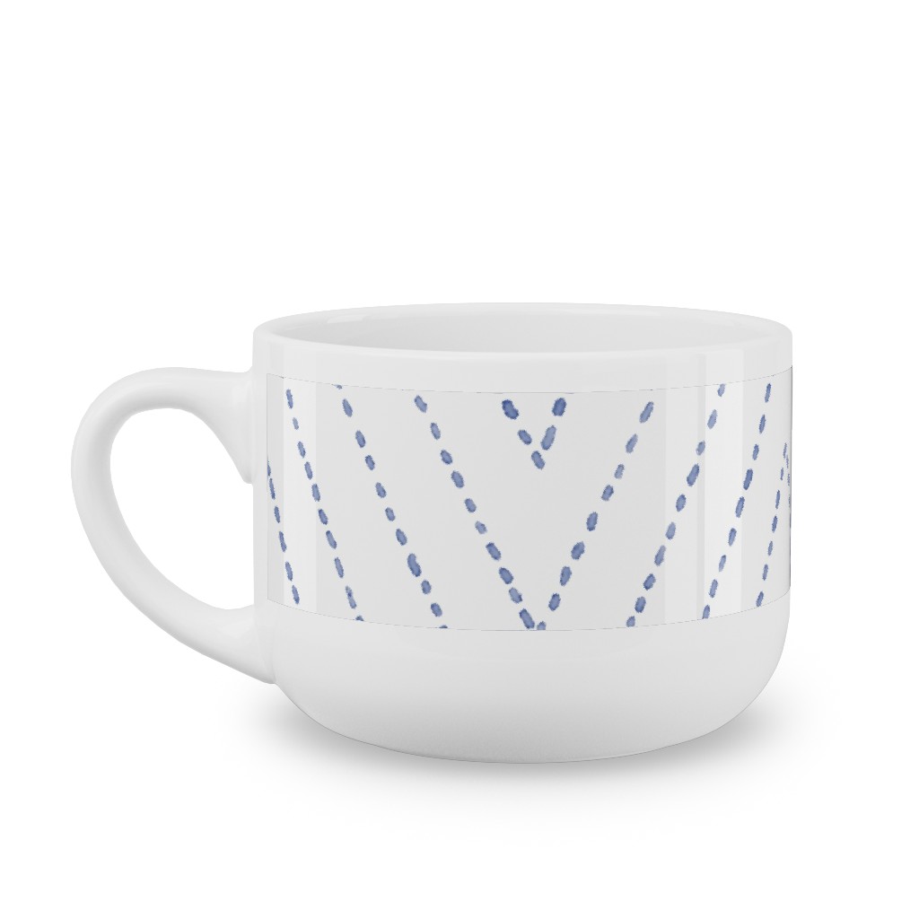 Painted Diamond Dash Latte Mug, White, , 25oz, White, Iron