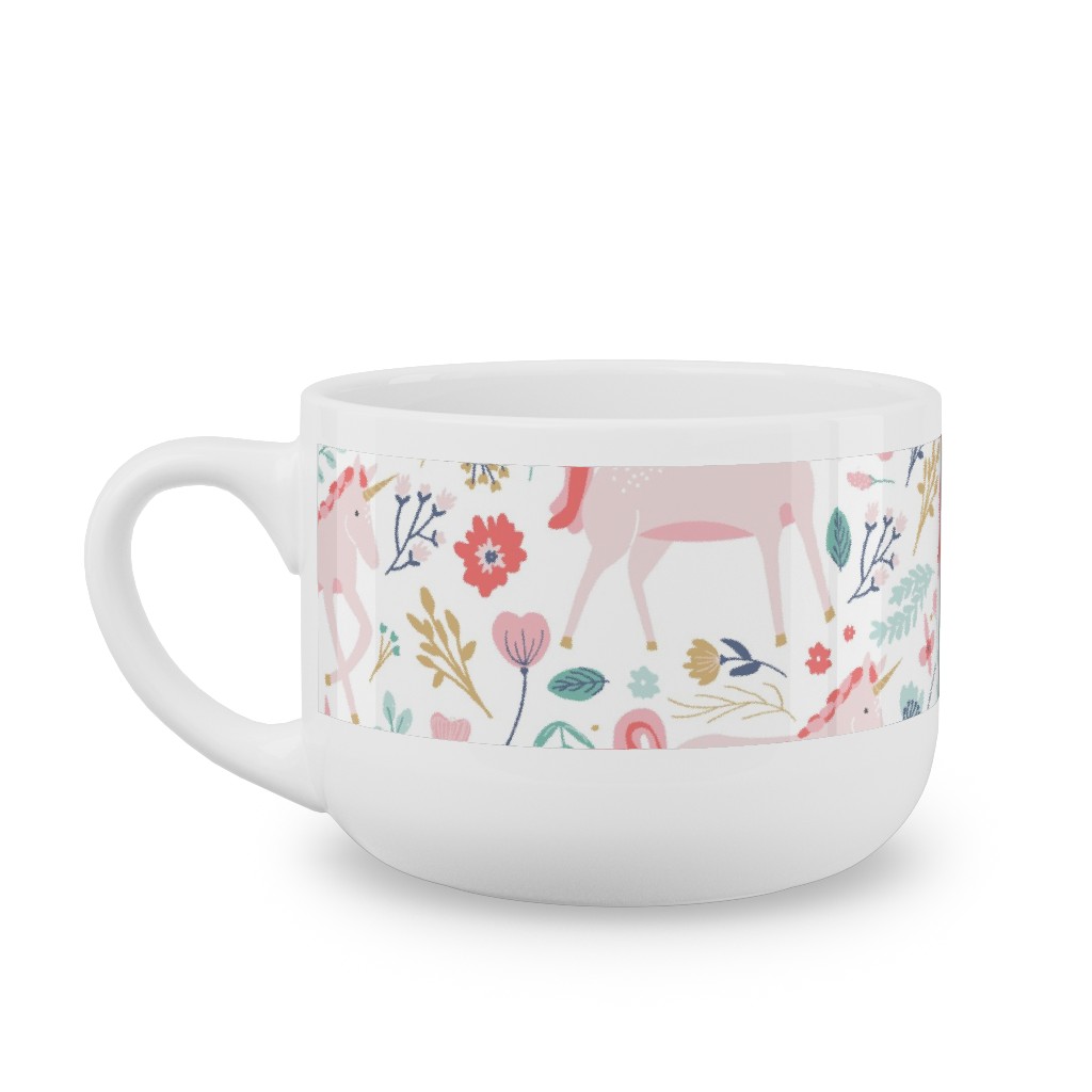 Unicorn Fields Latte Mug, White,  , 25oz, Pink