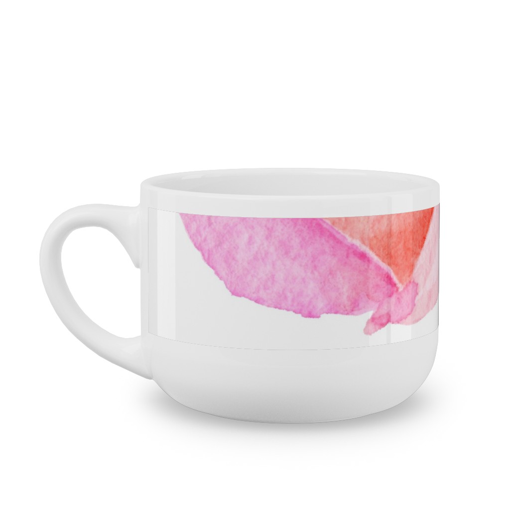 Spring Peonies, Roses, and Poppies - Pink Latte Mug, White, , 25oz, Pink, Bright Pink