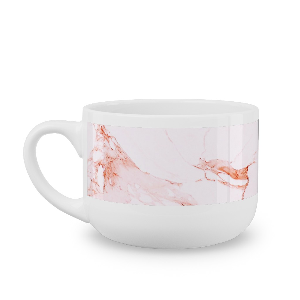 Marble - Blush Latte Mug, White,  , 25oz, Pink