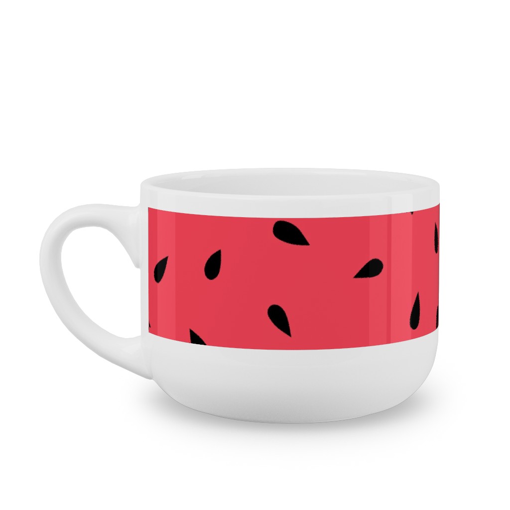 Watermelon Fruit Seeds Latte Mug, White, , 25oz, Red, Red