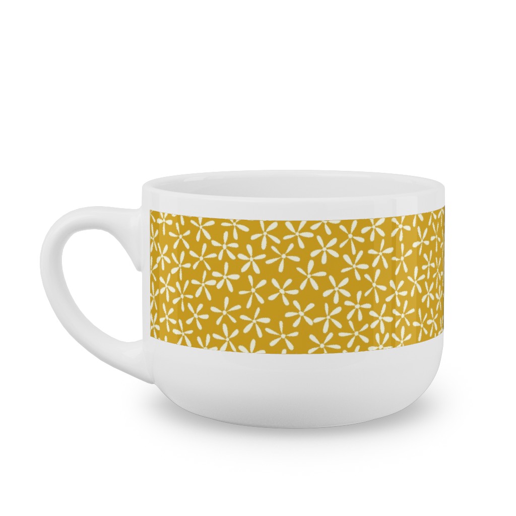 Hellow Spring - Mustard Yellow Latte Mug, White,  , 25oz, Yellow