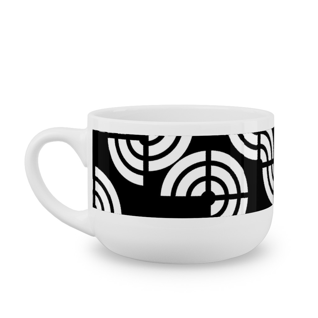 Beethoven - Black and White Latte Mug, White,  , 25oz, Black