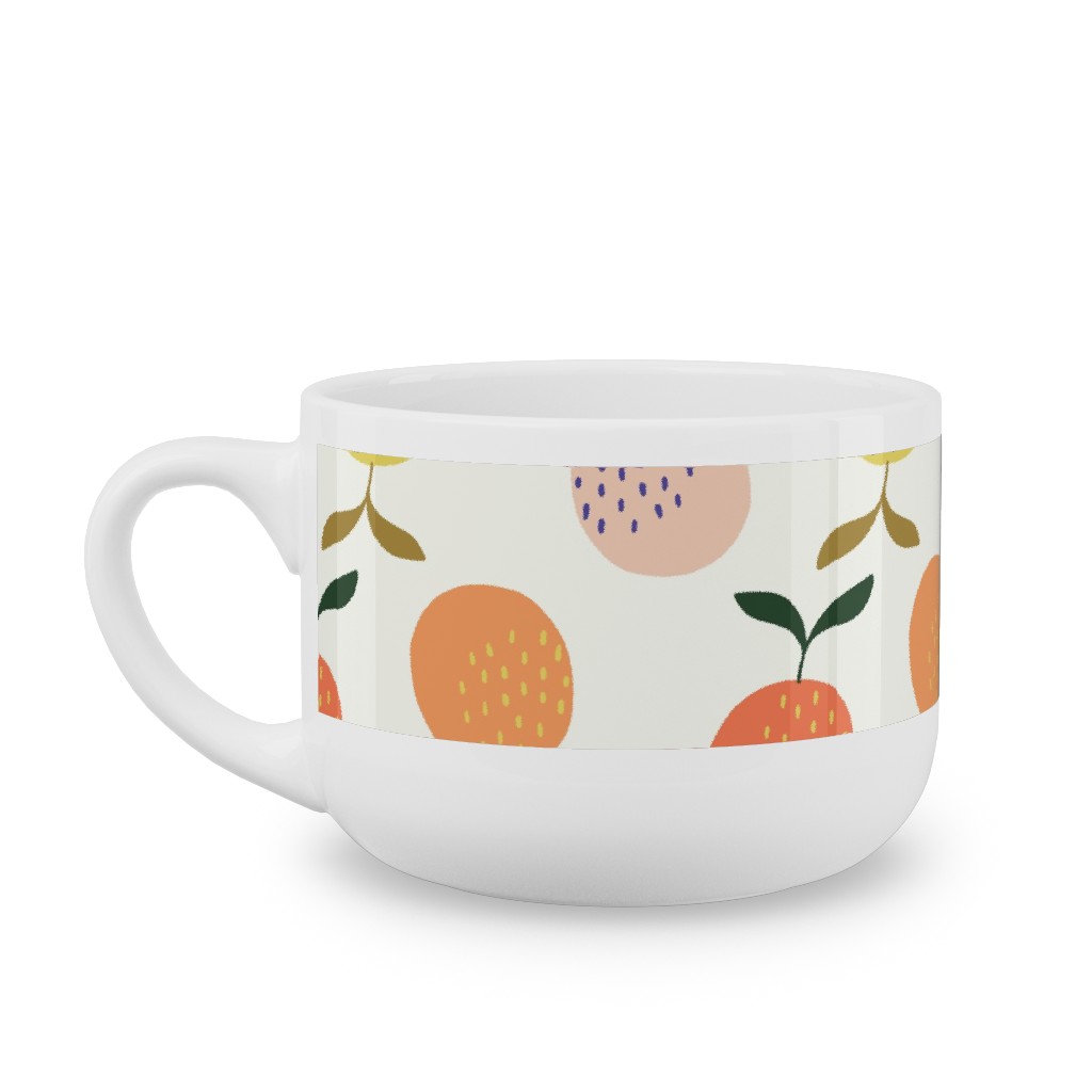 Little Oranges - Multi Latte Mug, White,  , 25oz, Orange
