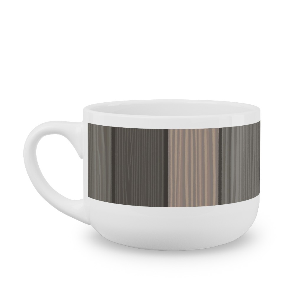 Old Wood Planks Driftwood - Brown Latte Mug, White,  , 25oz, Brown