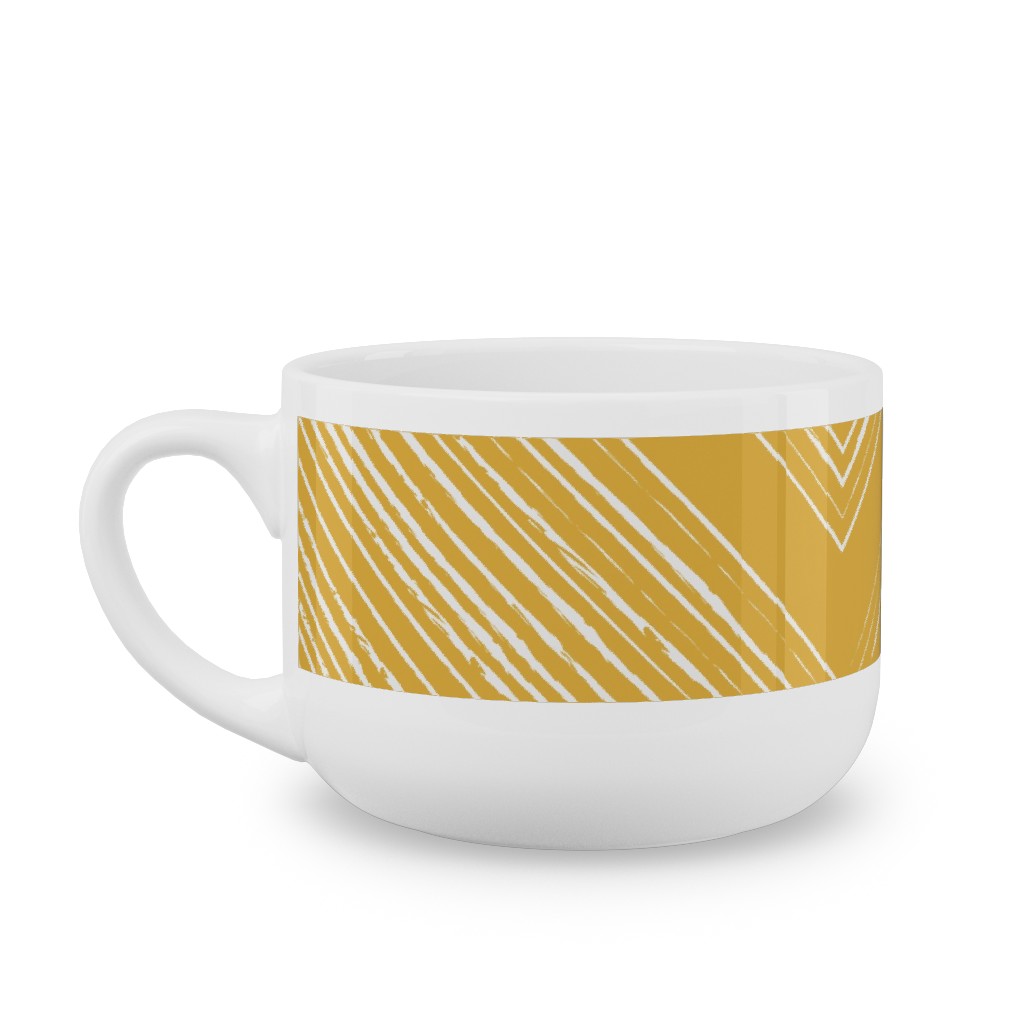 Modern Farmhouse - Mustard Latte Mug, White,  , 25oz, Yellow