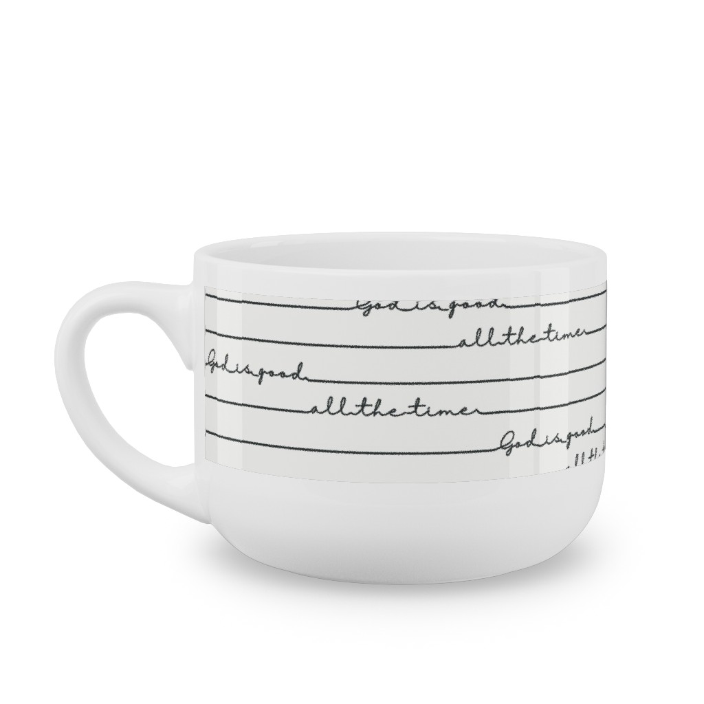 God Is Good - Black and White Latte Mug, White, , 25oz, White, White