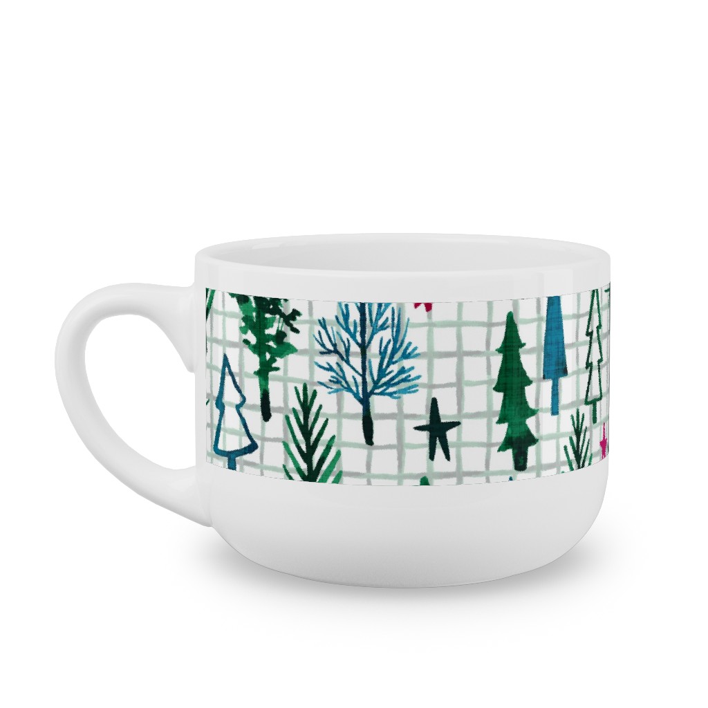 Noel Collection - Winterscape Latte Mug, White,  , 25oz, Green