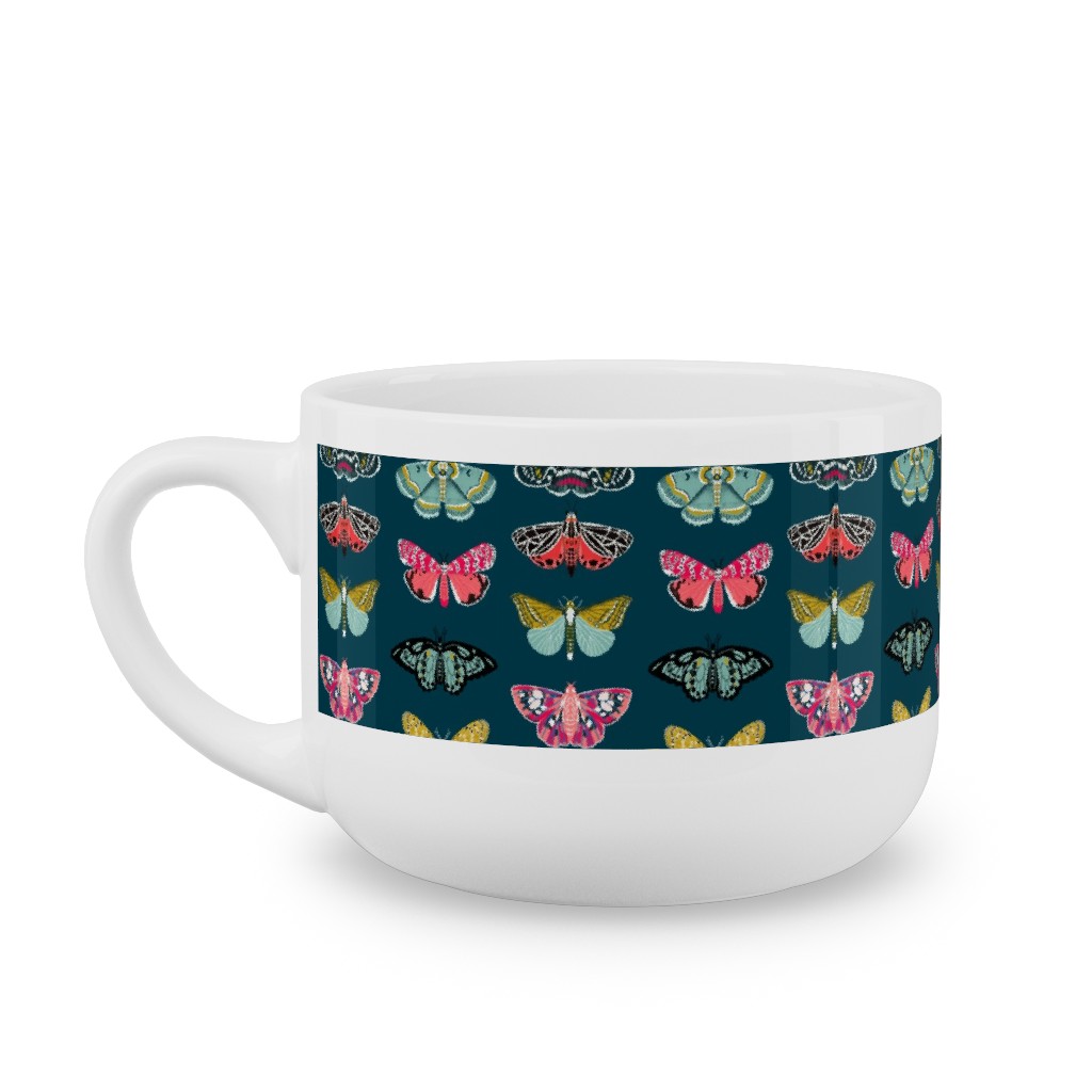 Moths - Dark Latte Mug, White,  , 25oz, Multicolor