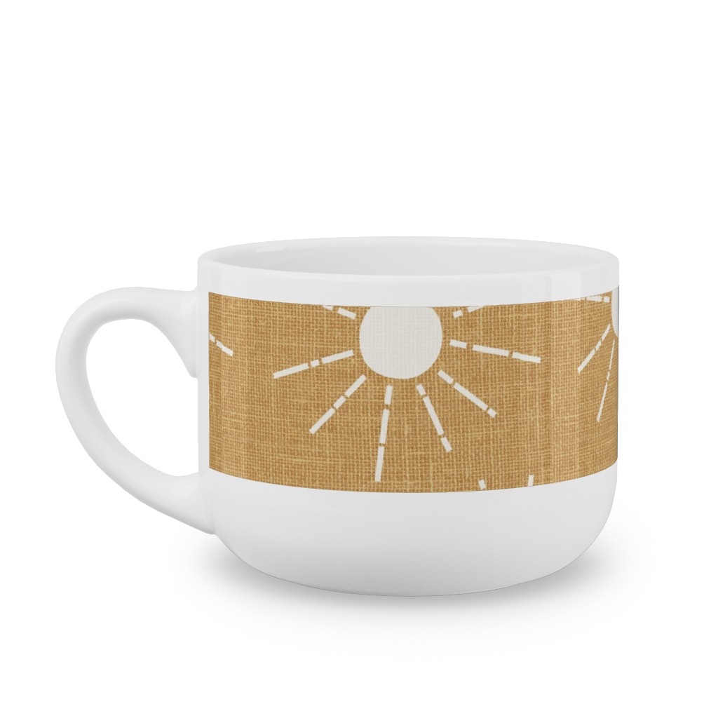 Summer Sunshine - Mustard Yellow Latte Mug, White,  , 25oz, Yellow