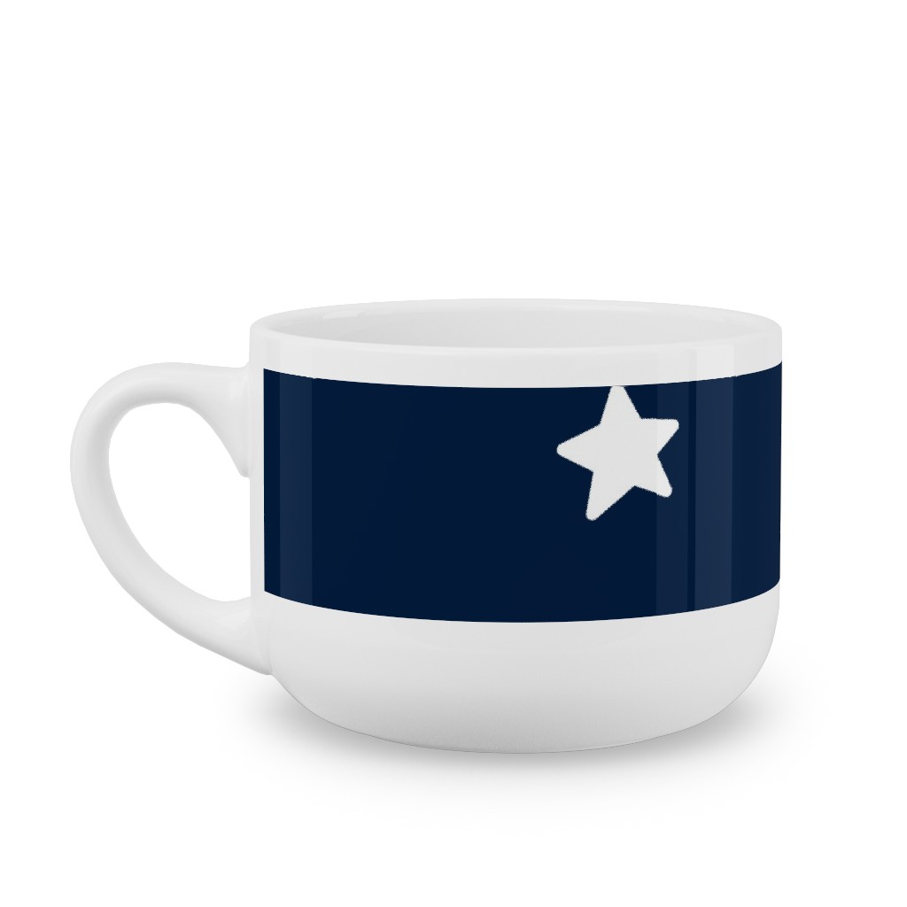 Stars Latte Mug, White,  , 25oz, Blue