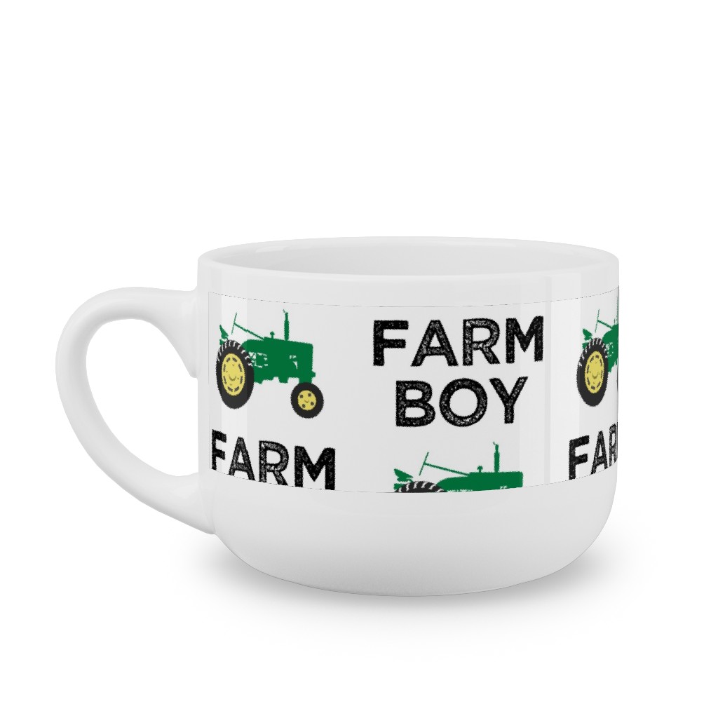 Farm Boy - Tractor Green Latte Mug, White,  , 25oz, Green