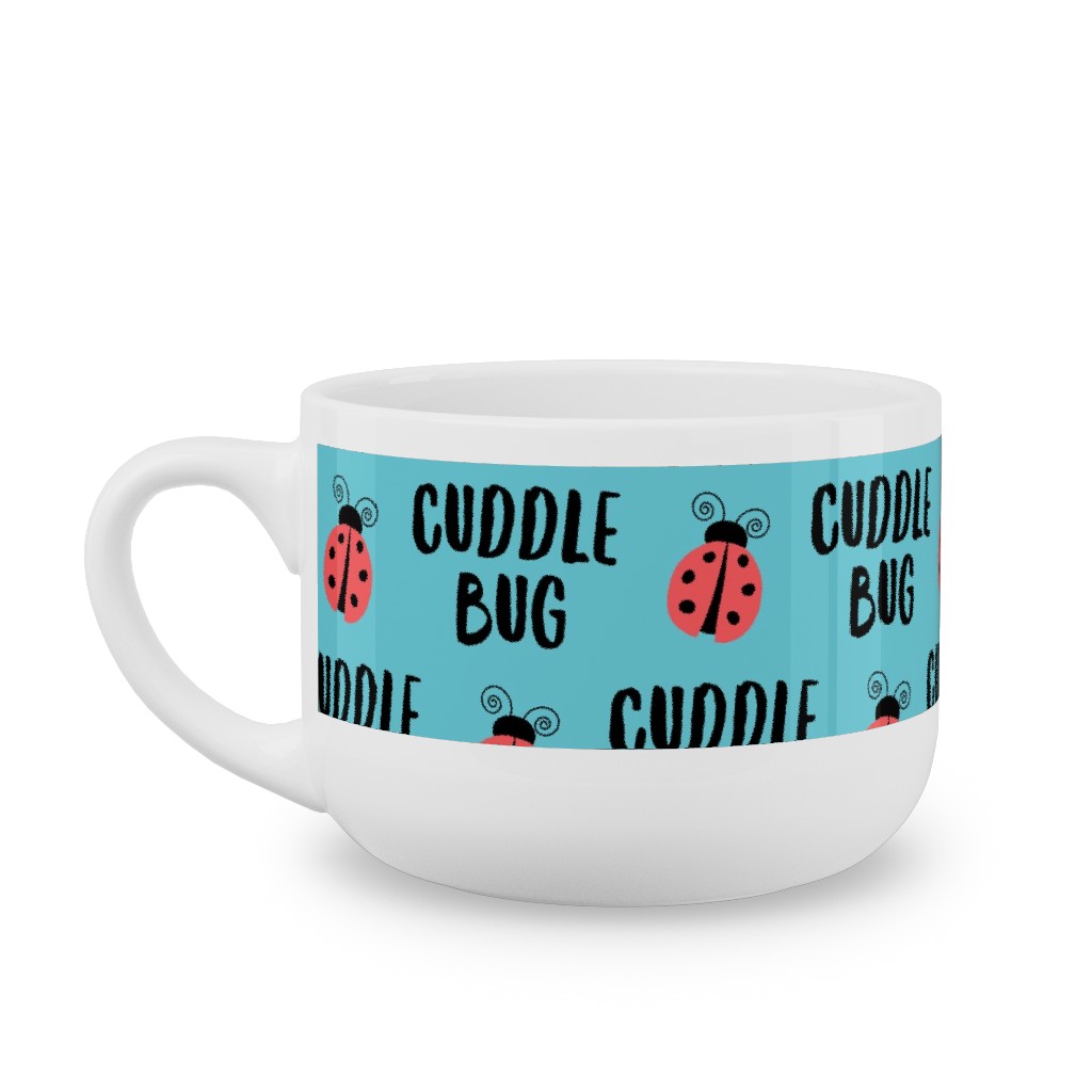 Cuddle Bug - Blue Latte Mug, White, , 25oz, Blue, True Blue