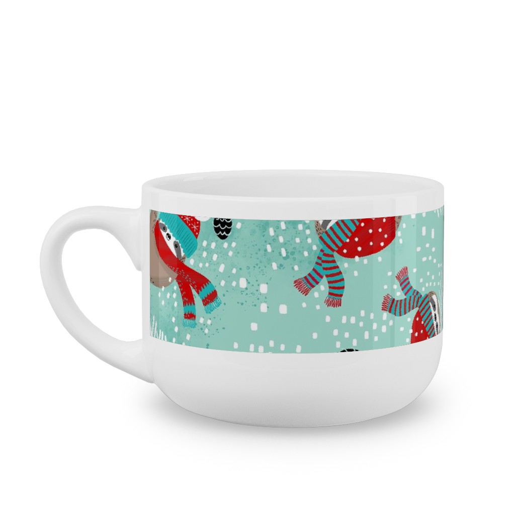 Snowy Sloths - Multi Latte Mug, White,  , 25oz, Multicolor