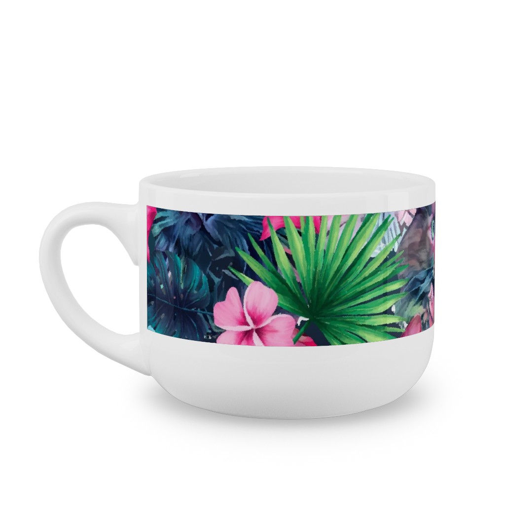 Summer Floral Cats - Multi Latte Mug, White,  , 25oz, Multicolor