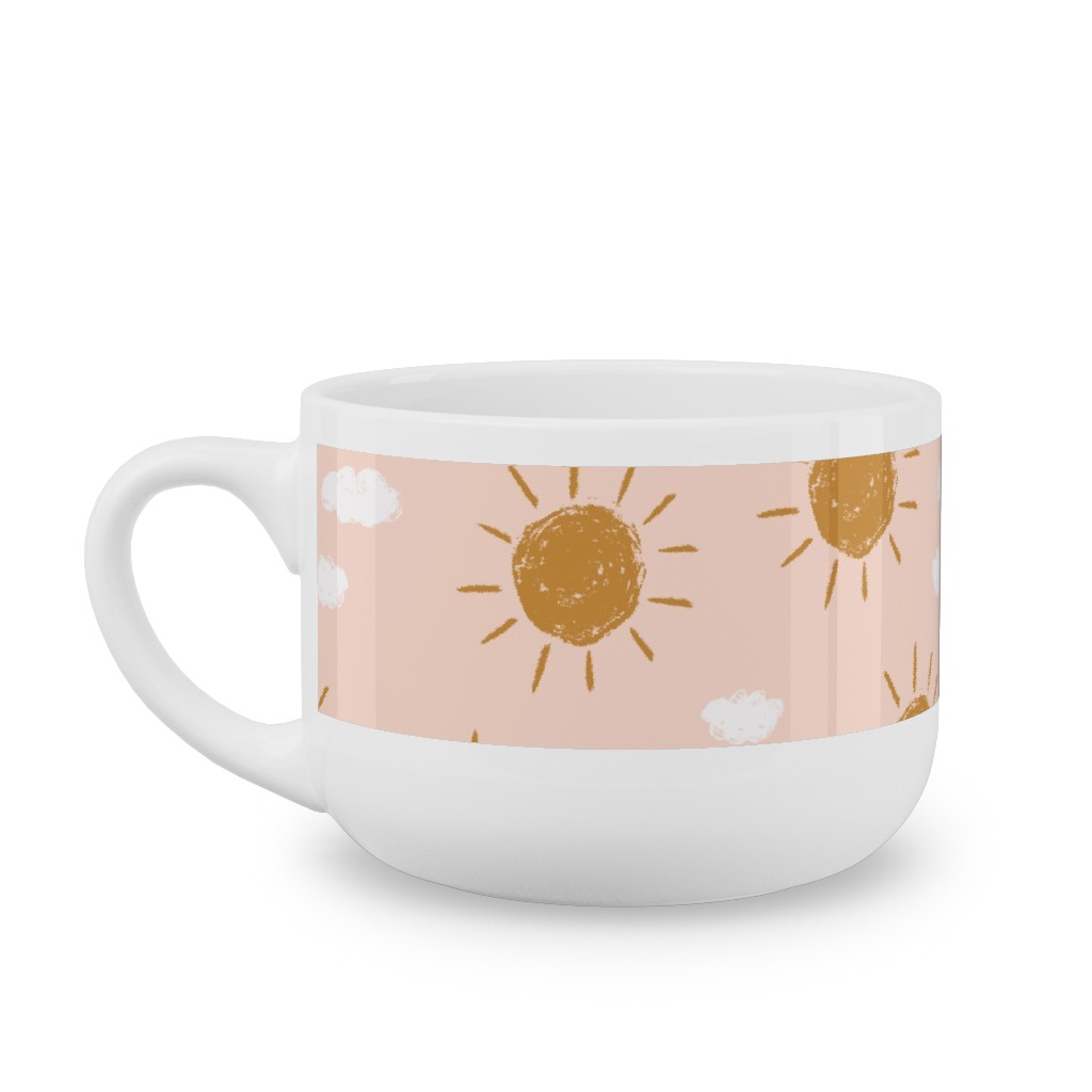 Little Golden Sun - Pink Latte Mug, White,  , 25oz, Pink