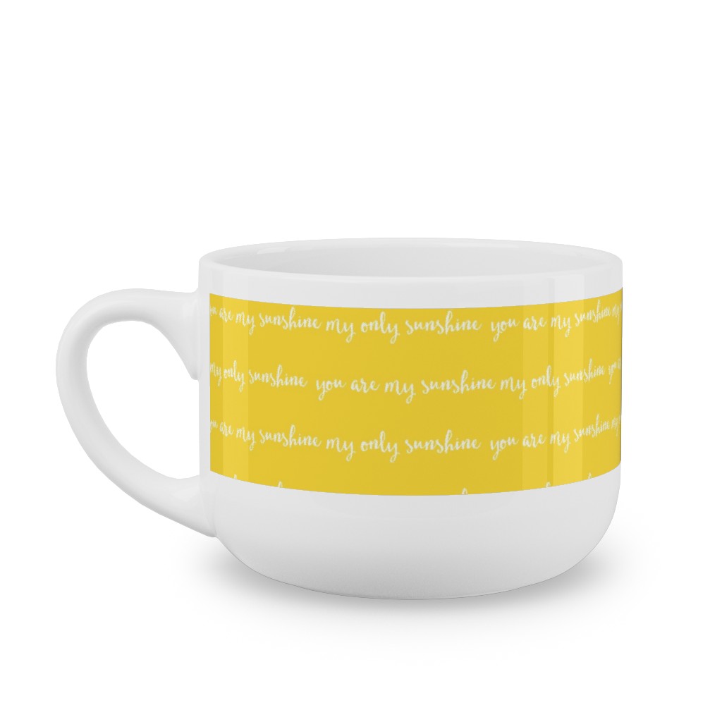 Sunshine - Yellow Latte Mug, White,  , 25oz, Yellow