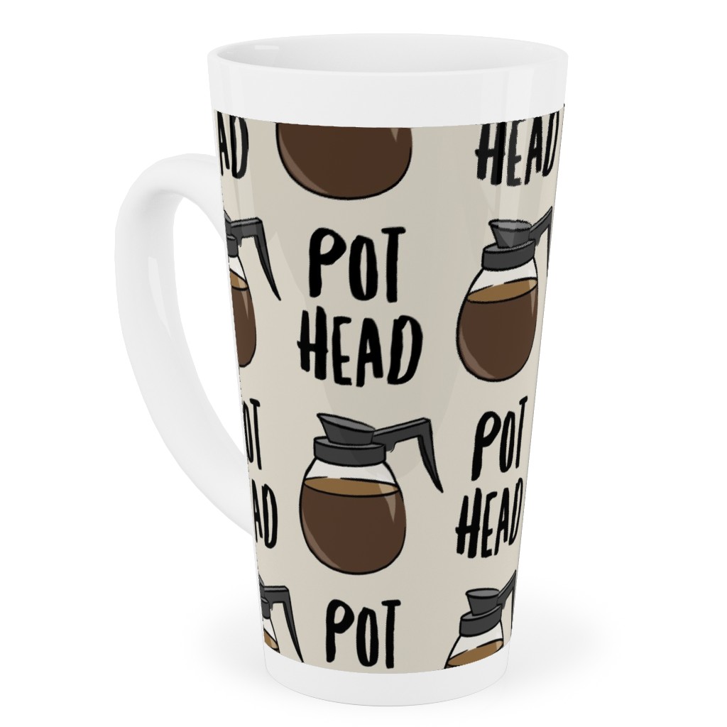 Coffee Pots - Beige Tall Latte Mug, 17oz, Brown